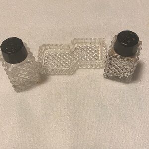 Vintage made in Japan salt & pepper shakers and tray